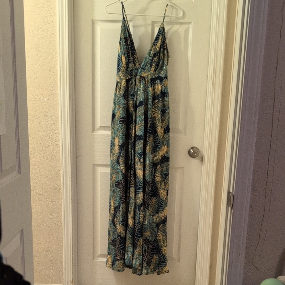 Tropical Print Maxi Dress